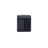 Intrerupator dublu HERMES, alb-negru 10A/250V, IP44/ ELPL-0332-07