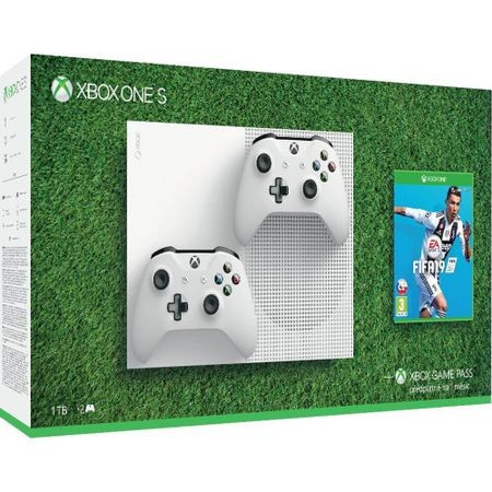 Consola Xbox One S 1TB Alb SH + FIFA 19 + Extra Controller SH