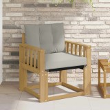 vidaXL Canapea de exterior Lemn solid de Acacia și Textilene Alb 3439037