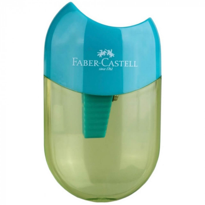 Ascutitoare cu Container Faber-Castell Apple Trend 2019, Verde, Ascutitori, Ascutitori Faber-Castell, Ascutitoare Creioane, Ascutitori pentru Scoala,