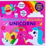 Carte de colorat cu apa. Reutilizabila: Unicorni - Editura Flamingo Junior