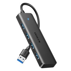 HUB extern Ugreen, &amp;quot;CM219&amp;quot; porturi USB: USB 3.0 x 4, conectare prin USB 3.0, aluminiu, lungime 15 cm, gri, &amp;quot;25851&amp;quot; (timbru verde 0.8 lei) - foto
