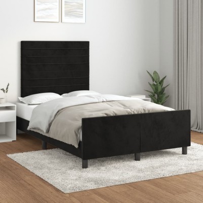 vidaXL Cadru de pat fără saltea Negru 120x190 cm catifea 3270586 foto