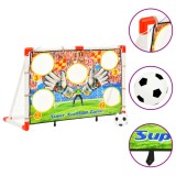 Set poarta de fotbal copii cu perete de poarta 120x51x77,5 cm GartenMobel Dekor, vidaXL