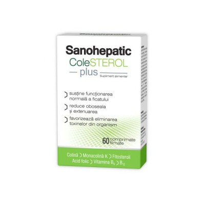Sanohepatic Colesterol Plus 60 comprimate Zdrovit foto