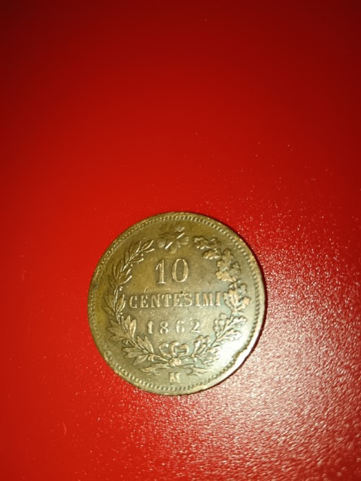 10 centesimi 1862 M, stare FB [poze]. Discount conform descriere [10 - 20 %. Vezi descrierea.].