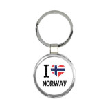 Iubesc Norvegia : Cadou Breloc : Heart Flag Country Crest Norwegian Expat, Generic