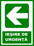 Placuta pentru iesire de urgenta cu sageata in stanga