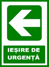 Placuta pentru iesire de urgenta cu sageata in stanga foto