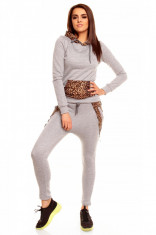 P563-18 Compleu format din pantaloni si bluza cu model animal print foto