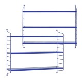 Set 2 buc raft perete Str&auml;ngn&auml;s 50x60x15cm otel albastru [en.casa] HausGarden Leisure