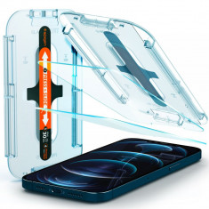 Set 2 Folii de protectie Spigen Glas.TR EZ FIT pentru Apple iPhone 12 Pro Max