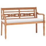 Cumpara ieftin Bancă Batavia cu perne, 120 cm, lemn de tec
