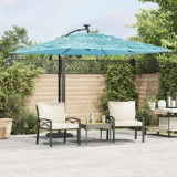 Cumpara ieftin Umbrelă soare de grădină st&acirc;lp din oțel, albastru 269x269x235cm