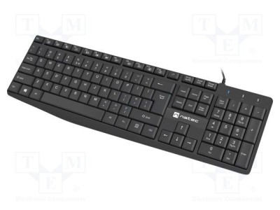 Tastatură neagră USB A cu cablu 1,8m NATEC slim US layout foto