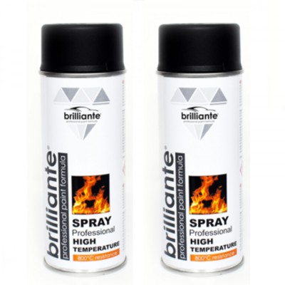 Pachet 2 x Vopsea Spray Brilliante Temperaturi Inalte Negru 400 ml foto