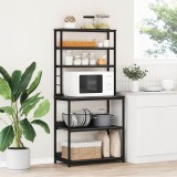 vidaXL Raft de bucătărie Stejar Negru 80 x 40 x 168 cm Lemn compozit 883886