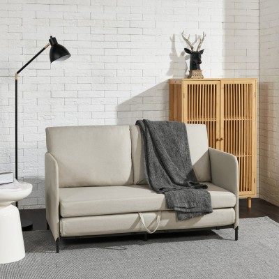 Canapea Soini 78x125x67cm extensibila bej [en.casa] HausGarden Leisure foto