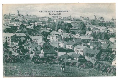 1391 - CERNAUTI, Bucovina, Panorama Synagogue - old postcard - unused foto