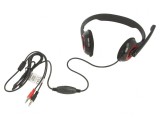 Căști cu Microfon Negru-Roșu Jack 3,5mm 1,8m 20Hz-20kHz