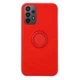 Husa soft liquid compatibila cu samsung galaxy a23 5g, interior cu piele alcantara, 360&Acirc;&deg; inel rotativ cu magnet auto, rosu