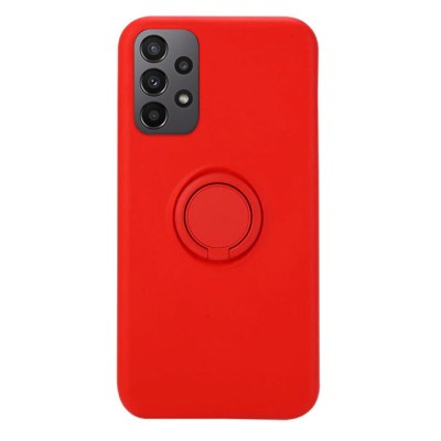 Husa soft liquid compatibila cu samsung galaxy a23 5g, interior cu piele alcantara, 360&amp;Acirc;&amp;deg; inel rotativ cu magnet auto, rosu foto