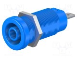 Conector banană 4mm soclu 24A 1kV albastru nichelat ST&Auml;UBLI