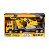 Masinuta de jucarie- Camion cu Excavator - Sunet &amp; Lumini 50x12x28 cm, Oem