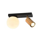 Spot LED Klausen Spoty AP2 Modern 27x16cm, Corp Iluminat Perete Alama Negru, Dubla Sursa E14 GU10, Lampa Ambientala Design Urban pentru Interior