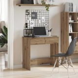 Birou vidaXL Stejar Artizanal 80x40x75 cm, Lemn, Sertar, Maro - Birou Calculator Compact
