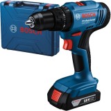 Bosch GSB 183-LI - Masina de gaurit si insurubat cu percutie cu 1 acumulator Li-Ion 18 V 2 Ah 56 Nm valiza plastic