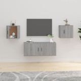 vidaXL Dulapuri TV montate pe perete 2 buc. gri sonoma 40x34,5x40 cm