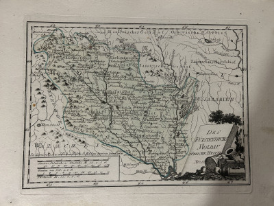 Harta veche color sud moldova 1789 Von Reilly foto
