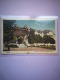 Carte postala Sinaia, Pavilionul muzicei cu Palace Hotel, 1923, circulata