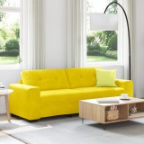 vidaXL Canapea de 3 persoane, galben, 180 cm, catifea