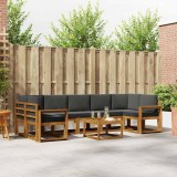 vidaXL Set de canapele de exterior cu pernă 8 pcs Natural și Antracit 3366155