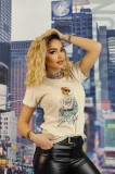 U835-152 Tricou casual cu imprimeu si mesaj