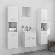 vidaXL Set mobilier de baie, alb, lemn prelucrat 3071036