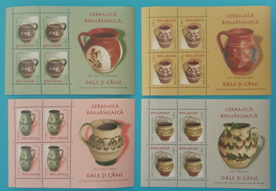 TIMBRE ROMANIA 2007 LP 1776a CERAMICA ROMANEASCA -OALE SI CANI -bloc de 4 MNH** foto