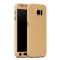 Husa protectie pentru Samsung Galaxy S6 Edge, Auriu, Fullbody fata-spate, folie de protectie gratis