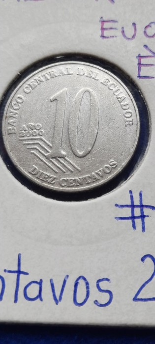 ECUADOR 10 CENTAVOS 2000 VF