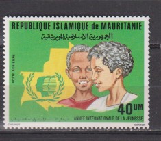 ANUL INTERNATIONAL AL TINERETULUI 1985 MAURITANIA MI. 851 MNH