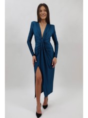 ROCHIE LUNGA DE OCAZIE MANECA LUNGA PERNITE LA UMAR DOLCIANO NELLY TALIE UNICA Turcoaz