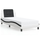 Cumpara ieftin Cadru de pat fara saltea Zadar alb si negru 90x190 cm piele artificiala