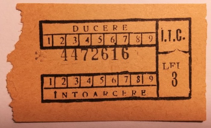 Bilet vechi dus &icirc;ntors 3 lei