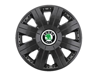 Set 4 capace roti Cosmos Negru R15, pentru gama auto Skoda foto