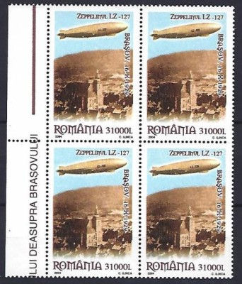 Romania 2004 - Lp 1652 - 75 de ani de la zborul Zeppelinului deasupra Brasovului &amp;ndash; bloc de 4 - MNH *** foto