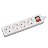 Prelungitor 1.5m 4 prize cu intrerupator, alb, Inlet