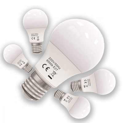 5 Becuri Led E27 A55 9W=75W 220V 6500K 720Lm foto