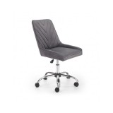 Scaun birou copii HM Rico, ergonomic, stofa tip catifea, cadru polipropilena, 100 kg, gri